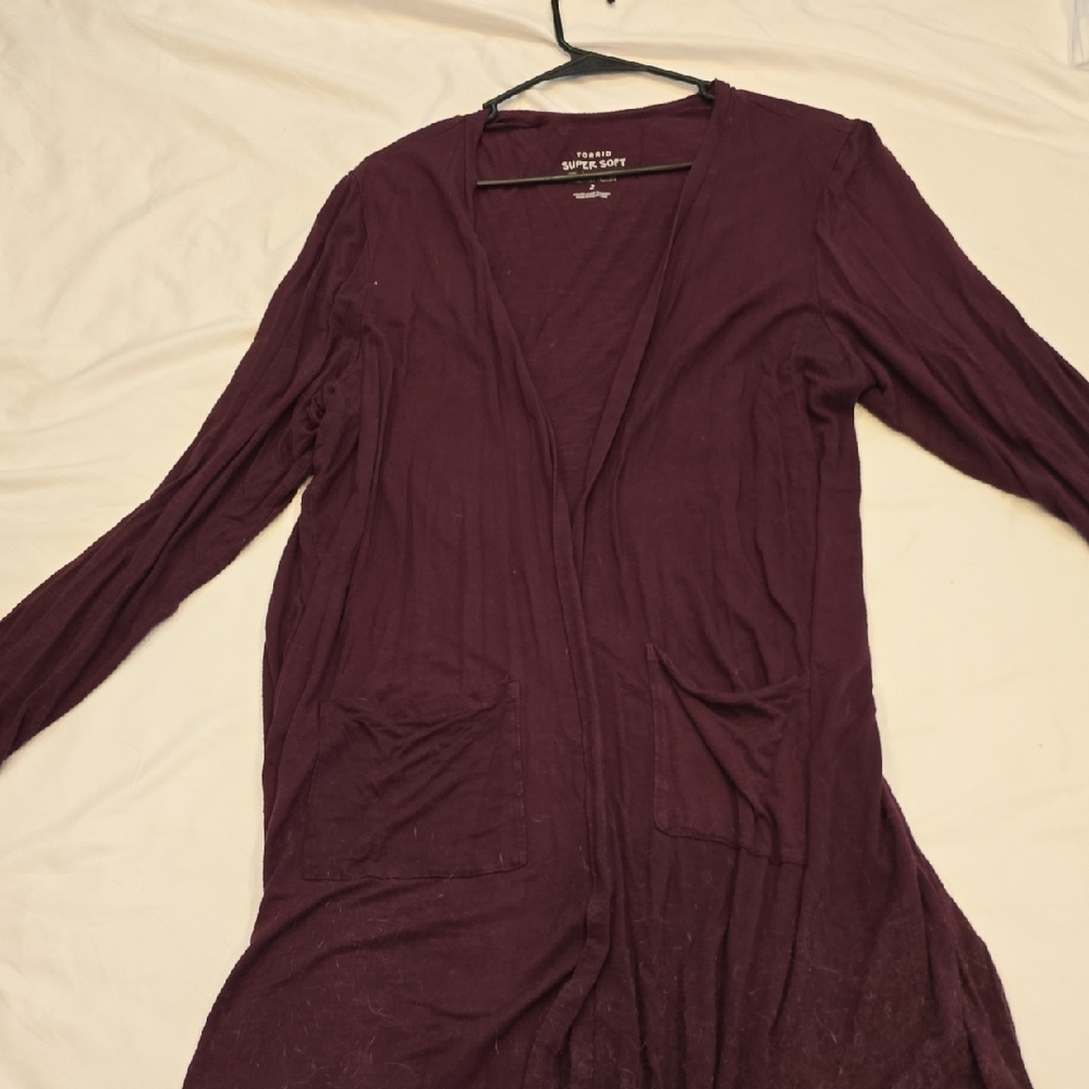 Torrid Burgundy Super Soft Knit Cardigan